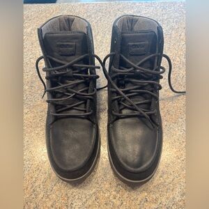 OluKai Men's black Leather Lace-Up Boots. Sz 11